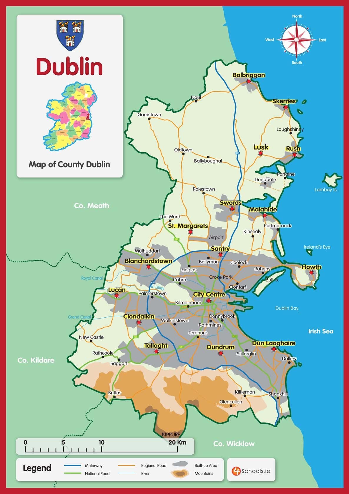 mapa Dablin okruga