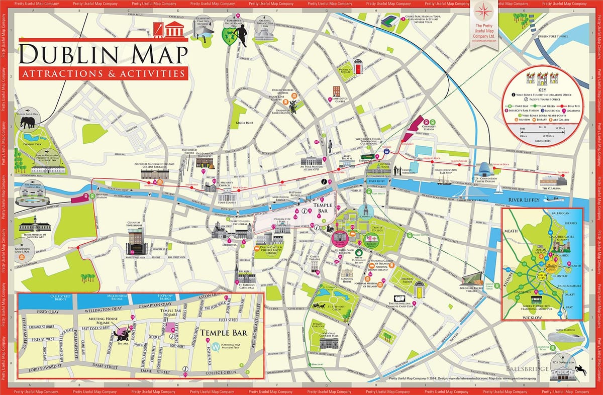 mapa Dablin turističke atrakcije