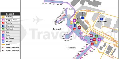 Mapa na aerodromu Dablinu